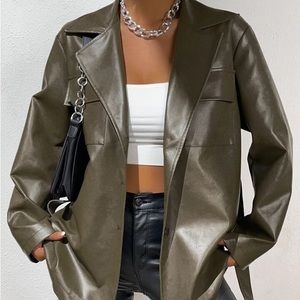 New! Leather Blazer Jacket